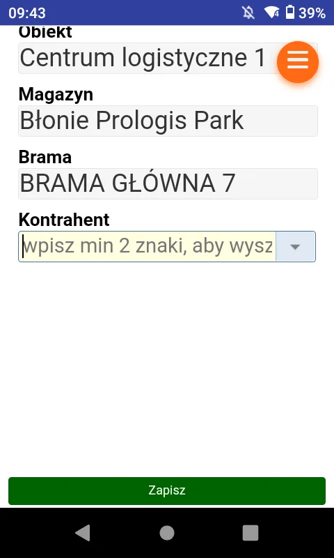 Formularz dopisania awizacji nr 1
