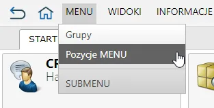 Pozycja Menu konfiguratora
