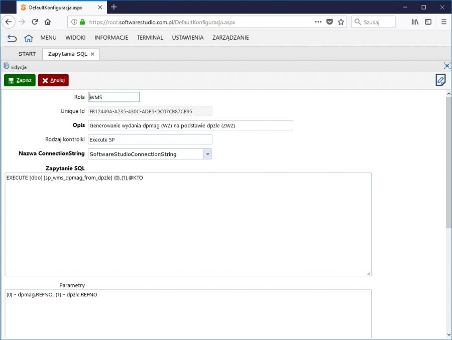 _code_sql stored procedure execute