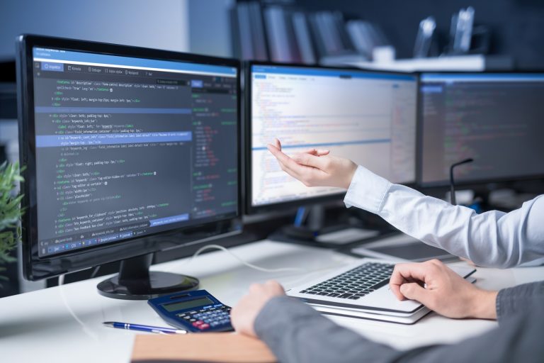 Website design. Developing programming and coding technologies.
