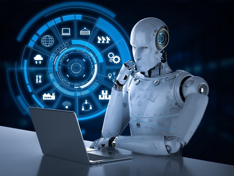 robot with hud