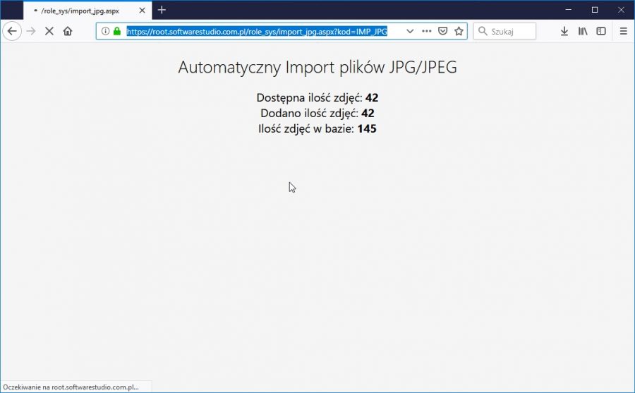 zakończony import plików do bazy SQL